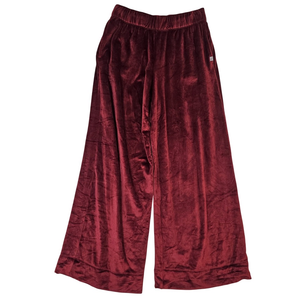 Jockey Womens Velour Wide Leg Lounge Pajama Pants‎ Burgundy Red Small S